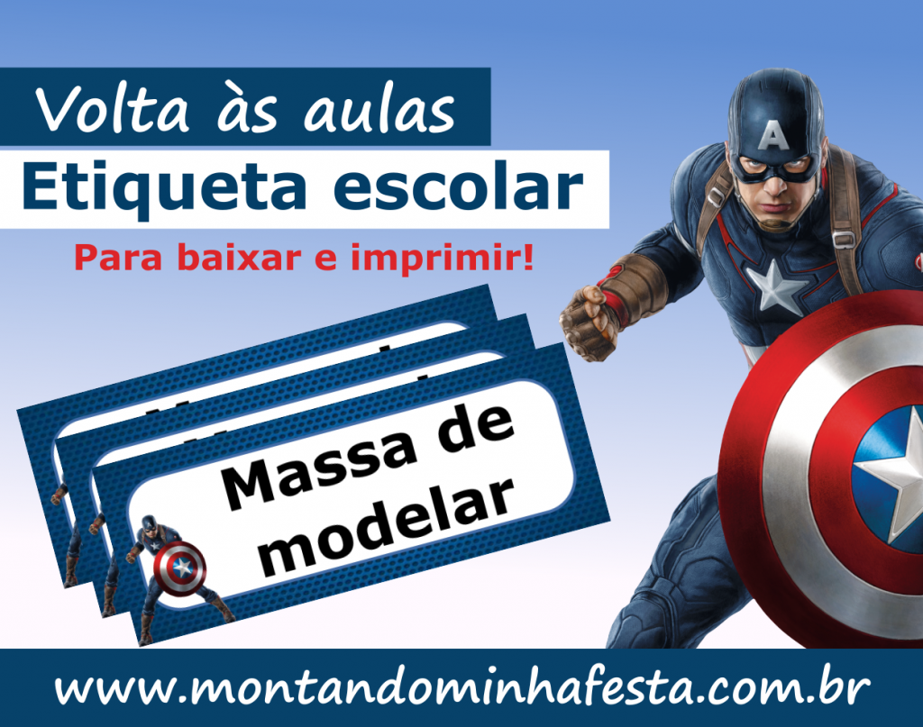 Etiquetas escolares Capitão América