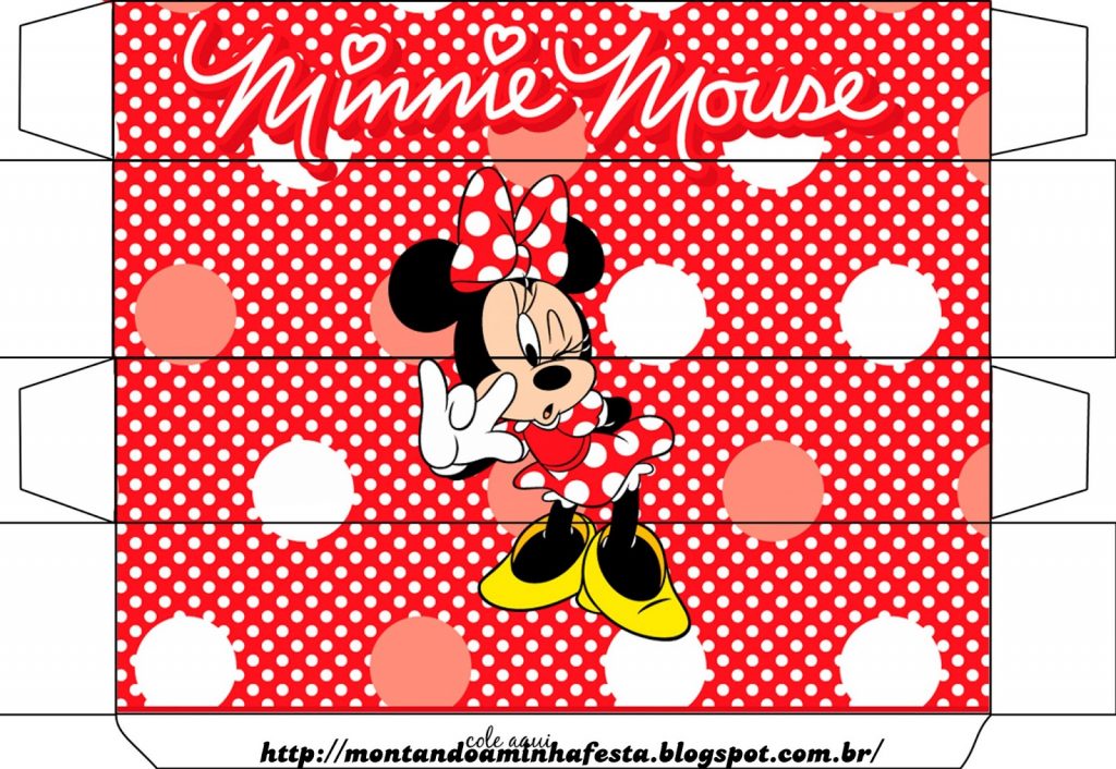   Caixa bisnaga para imprimir Minnie Vermelha    