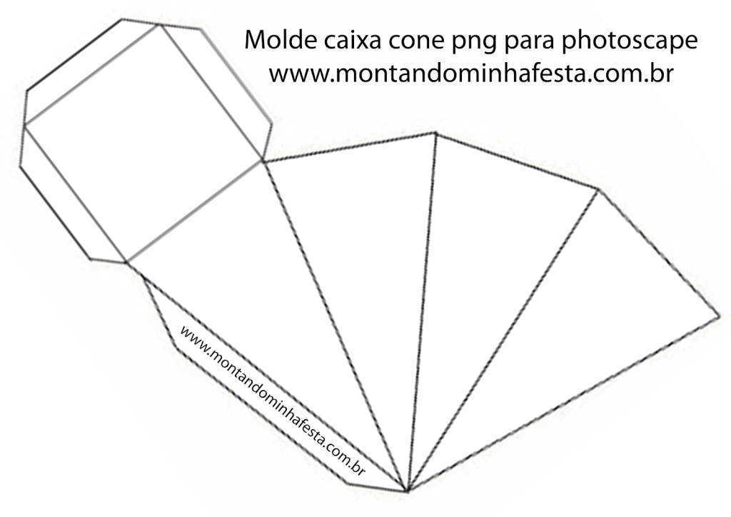 Molde em png caixa cone para photoscape