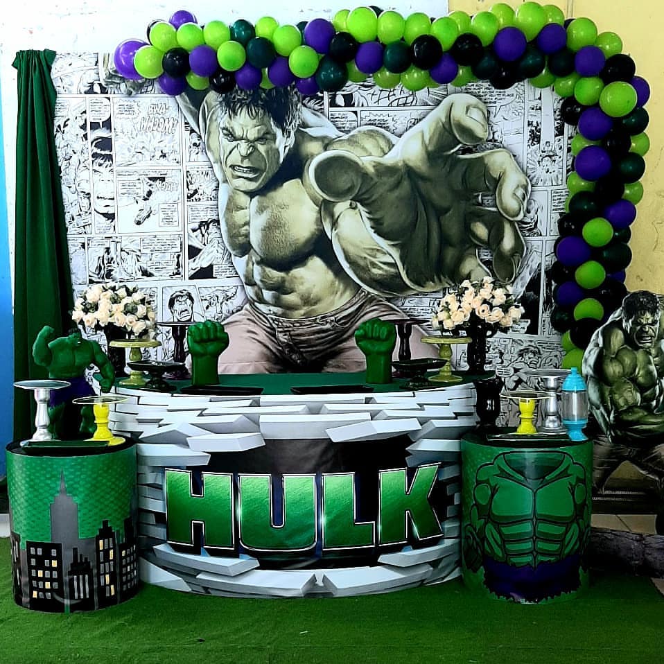 Decoração festa Hulk