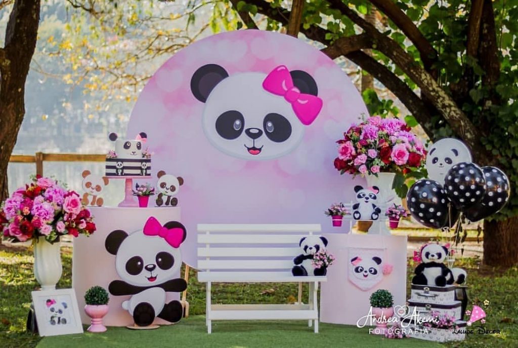 Decoração festa panda rosa