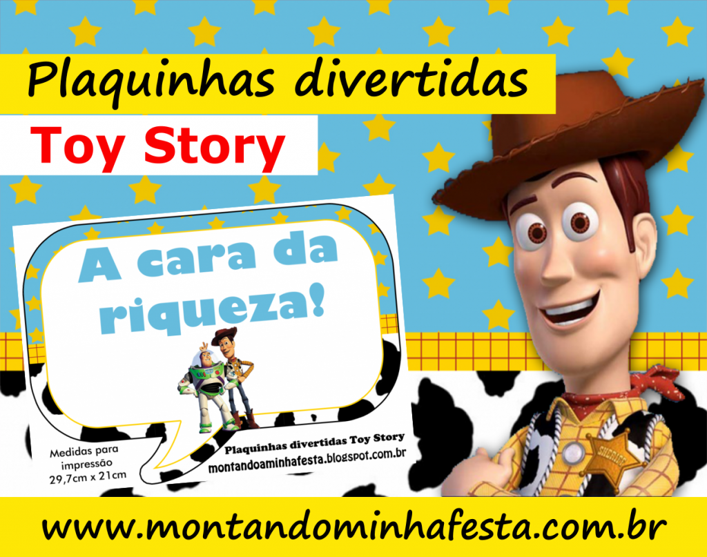 Plaquinhas Divertidas Toy Story
